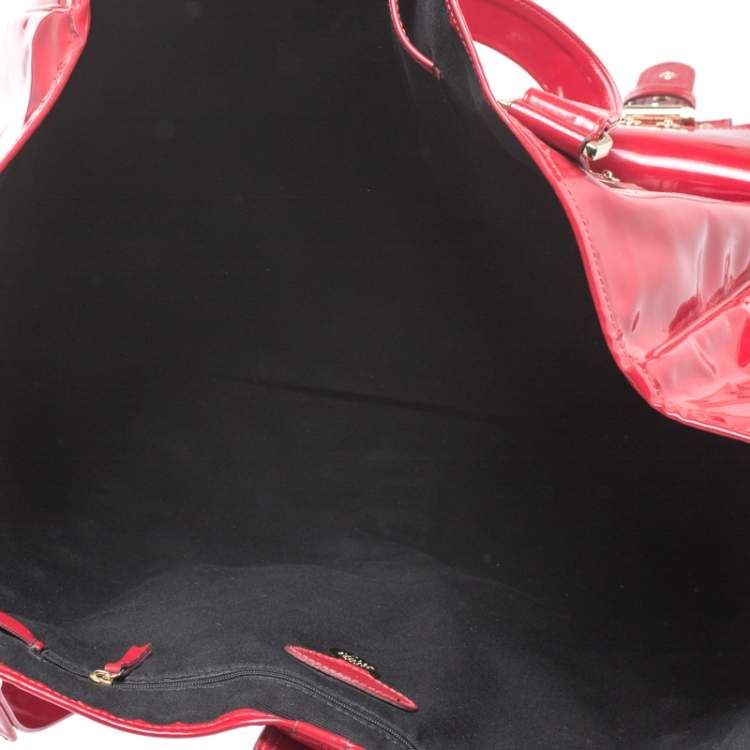 Pre Owned Mulberry Red Patent Leather Roxanne Tote