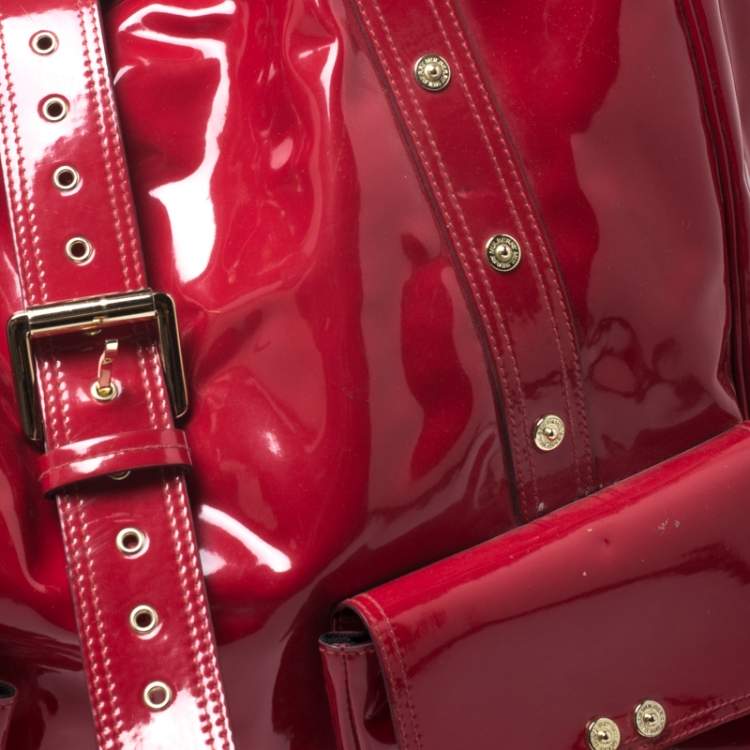 Pre Owned Mulberry Red Patent Leather Roxanne Tote