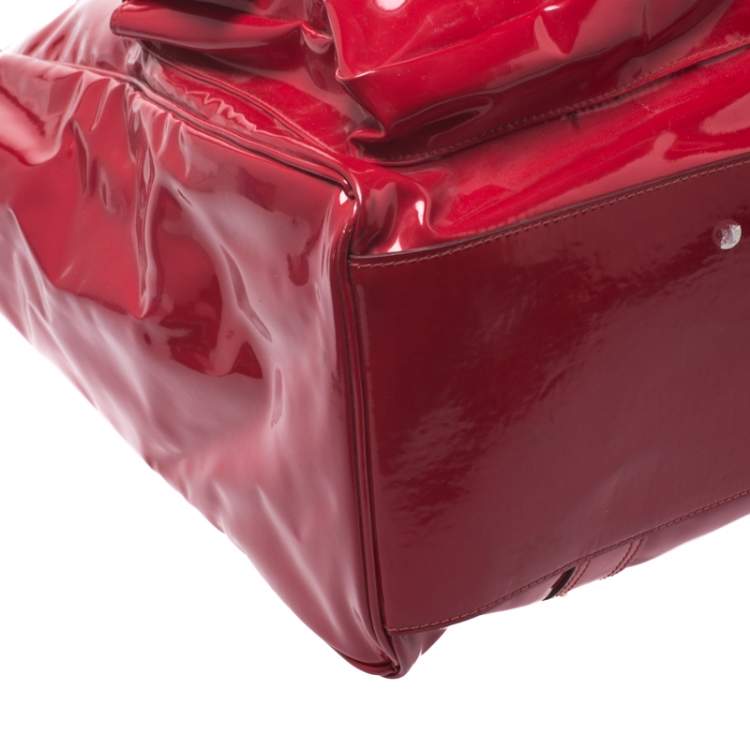 Pre Owned Mulberry Red Patent Leather Roxanne Tote