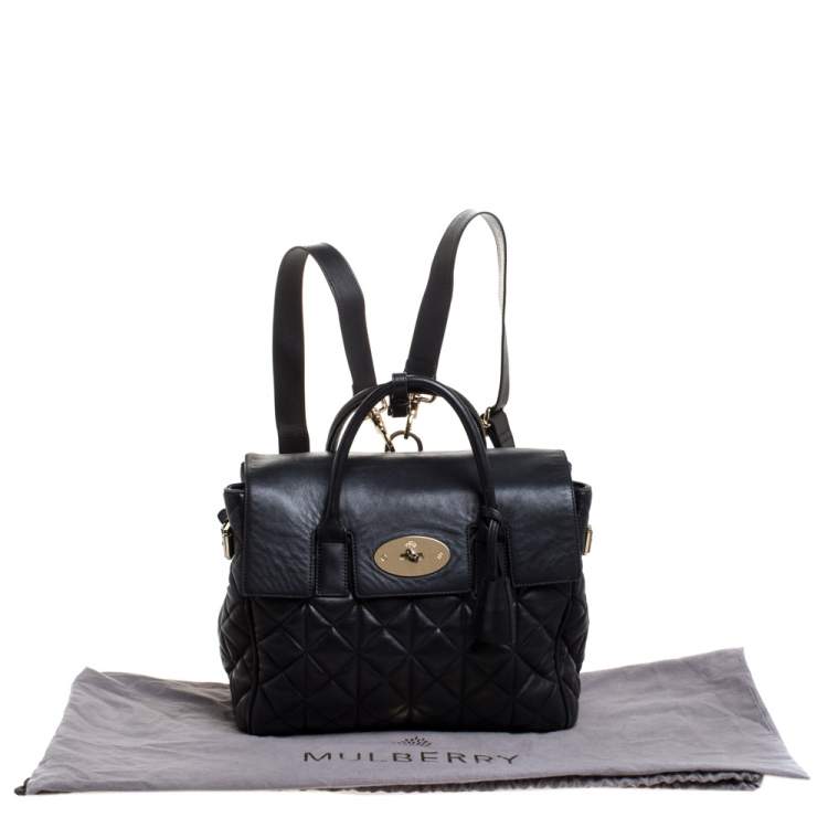 Pre Owned Mulberry Black Quilted Leather Cara Delevingne Convertible Bag