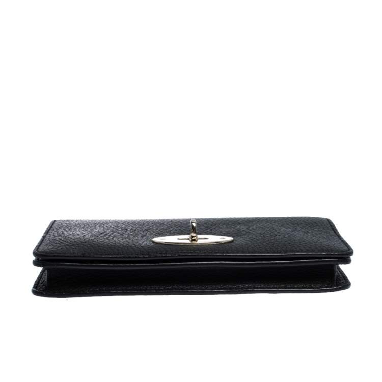 Pre Owned Mulberry Black Leather Bayswater Wallet on Chain