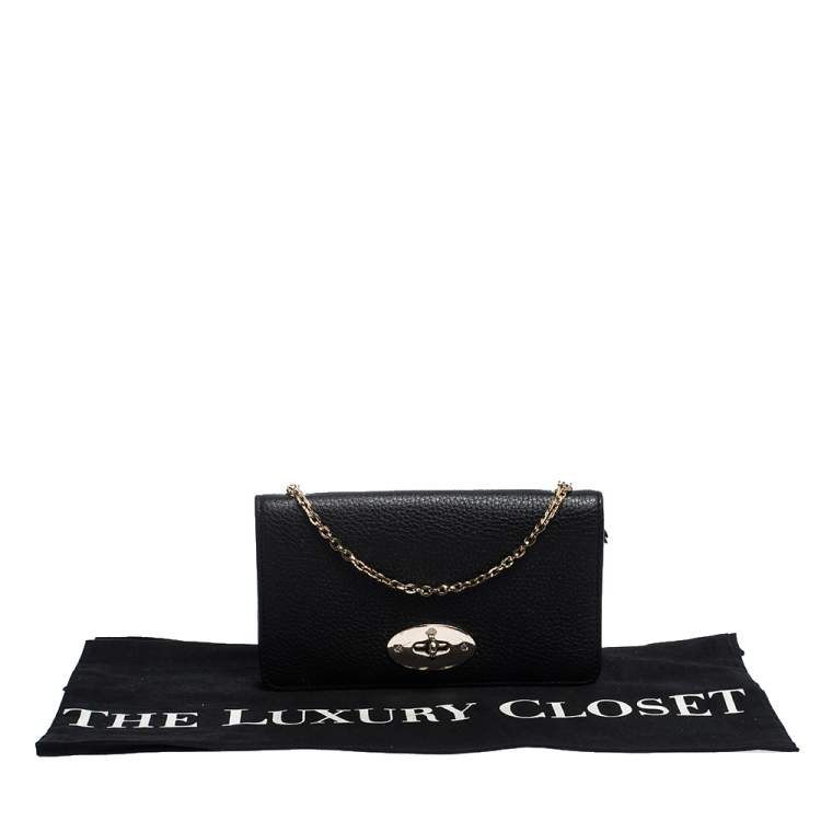 Pre Owned Mulberry Black Leather Bayswater Wallet on Chain