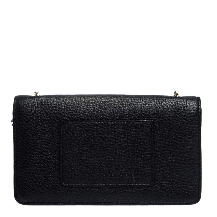 Pre Owned Mulberry Black Leather Bayswater Wallet on Chain