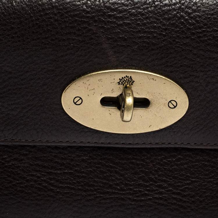 Pre Owned Mulberry Dark Brown Leather Continental Wallet