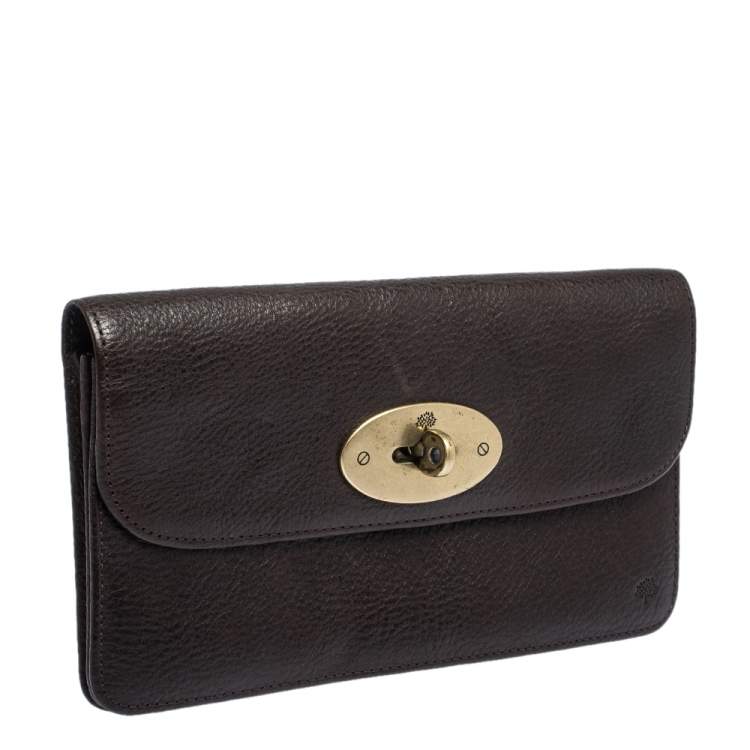 Pre Owned Mulberry Dark Brown Leather Continental Wallet