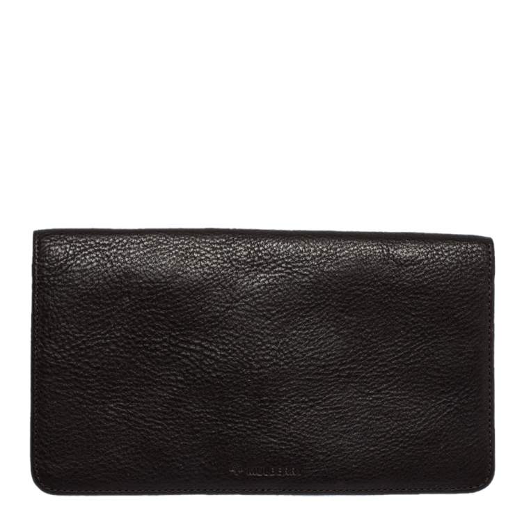Pre Owned Mulberry Dark Brown Leather Continental Wallet