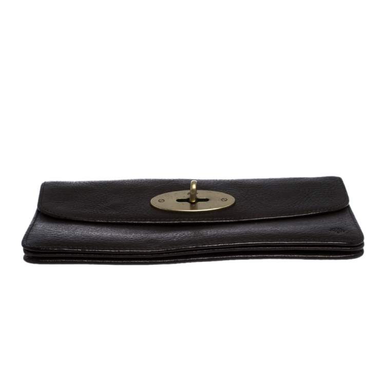 Pre Owned Mulberry Dark Brown Leather Continental Wallet