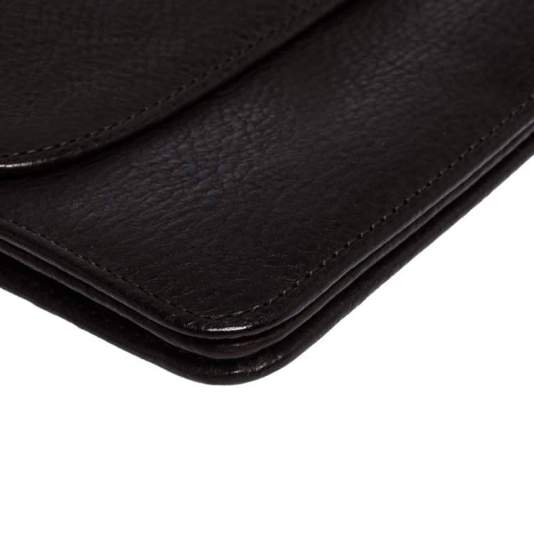 Pre Owned Mulberry Dark Brown Leather Continental Wallet