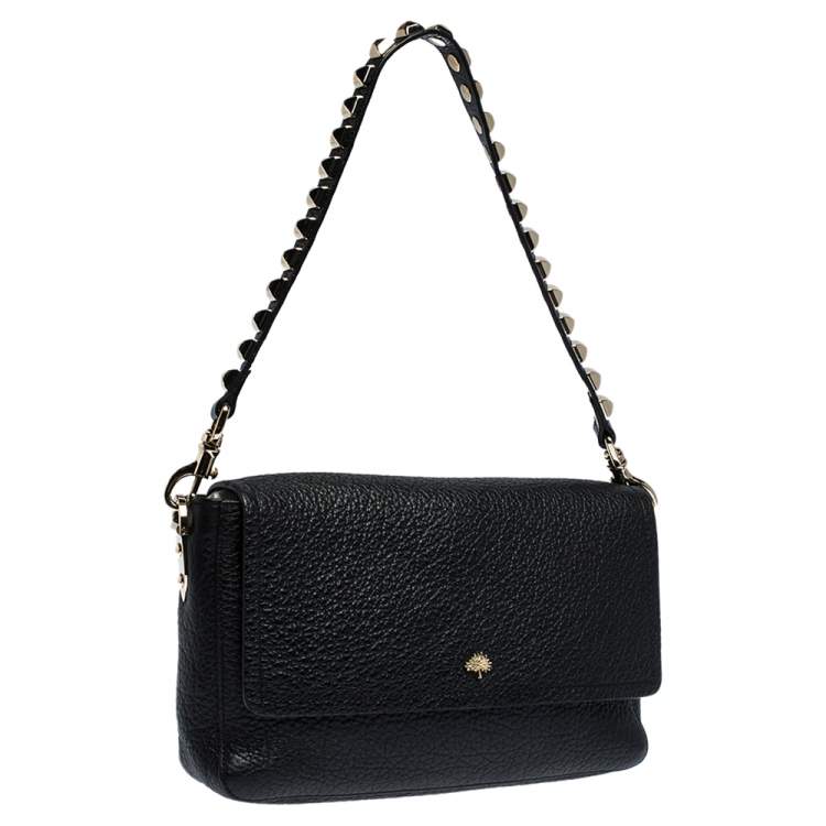 Pre Owned Mulberry Black Leather Studded Handle Shoulder Bag