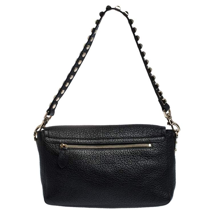 Pre Owned Mulberry Black Leather Studded Handle Shoulder Bag