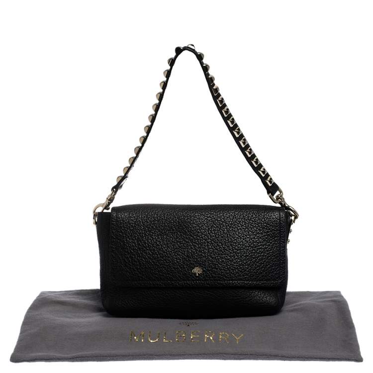 Pre Owned Mulberry Black Leather Studded Handle Shoulder Bag