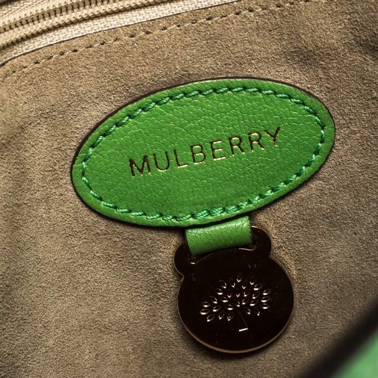 Pre Owned Mulberry Green Leather Small Lily Shoulder Bag