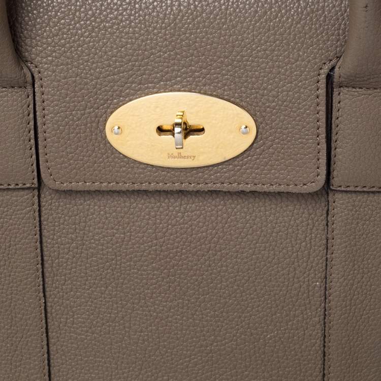 Pre Owned Mulberry Khaki Leather Bayswater Satchel