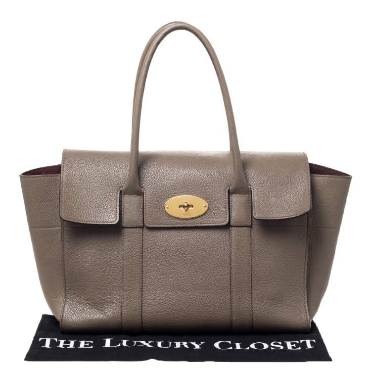Pre Owned Mulberry Khaki Leather Bayswater Satchel