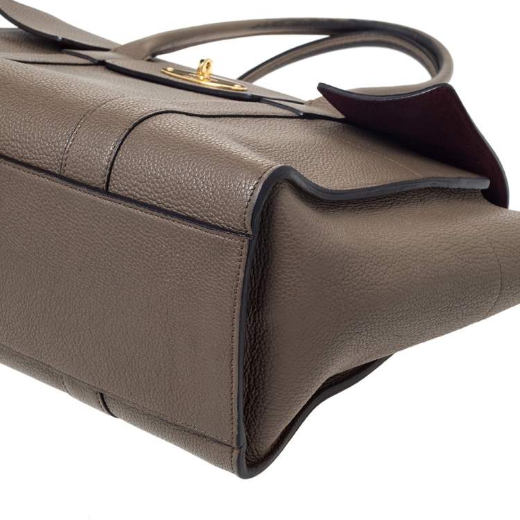 Pre Owned Mulberry Khaki Leather Bayswater Satchel