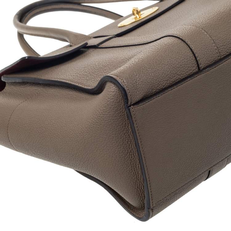 Pre Owned Mulberry Khaki Leather Bayswater Satchel