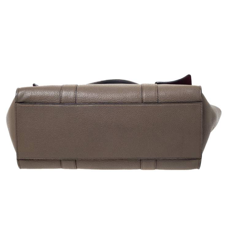 Pre Owned Mulberry Khaki Leather Bayswater Satchel