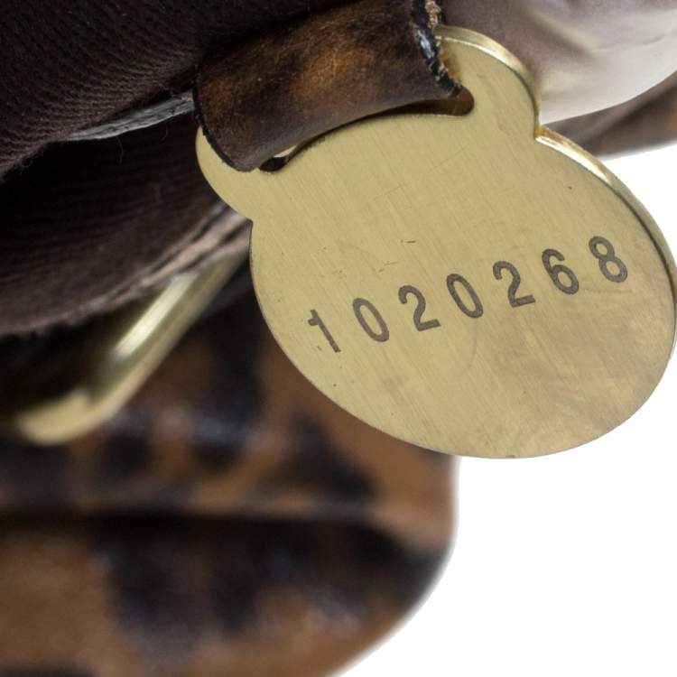 Pre Owned Mulberry Brown/Black Leopard Print Leather Mitzy Hobo