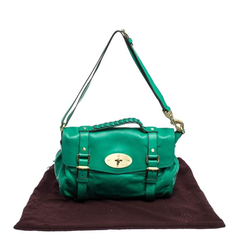 Pre Owned Mulberry Green Leather Alexa Satchel