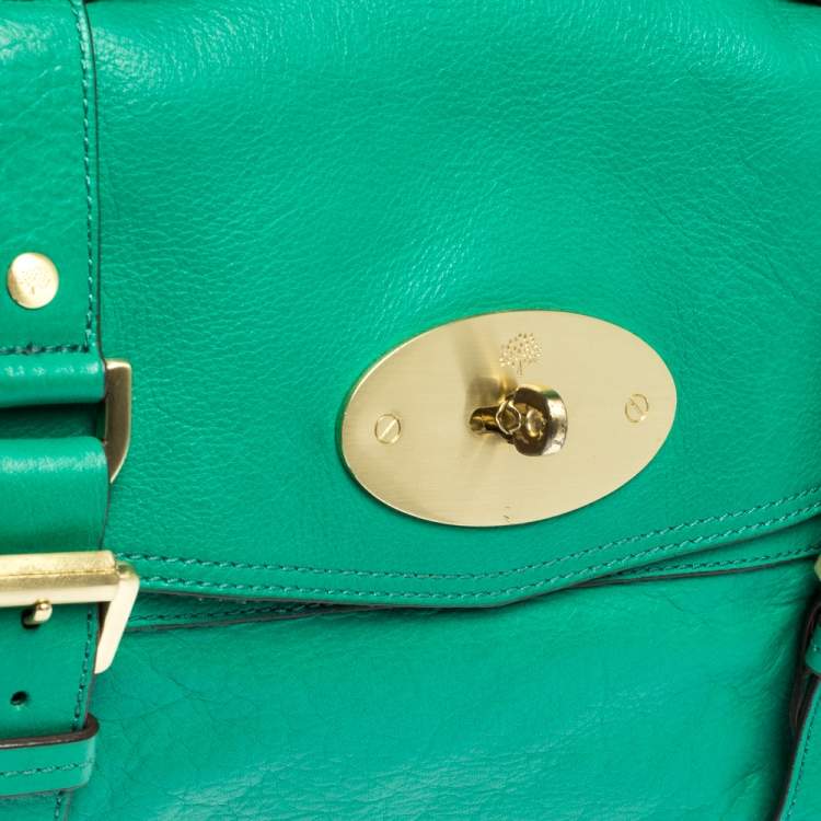Pre Owned Mulberry Green Leather Alexa Satchel