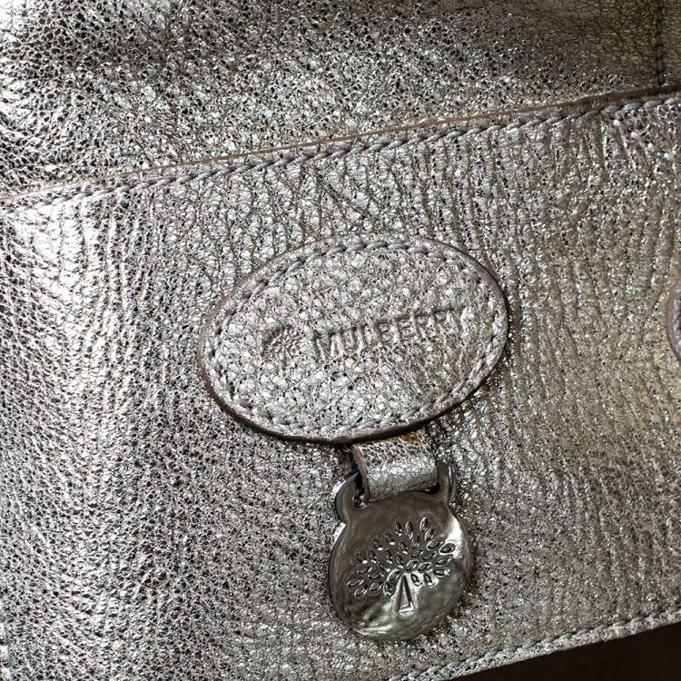 Pre Owned Mulberry Metallic Gold Crinkle Leather Bayswater Satchel