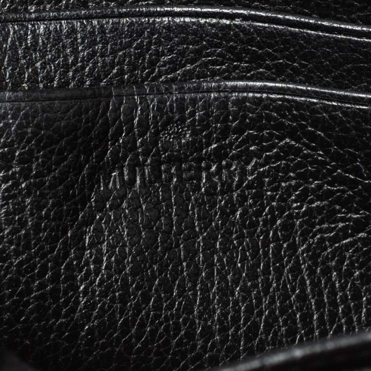 Pre Owned Mulberry Black Leather Compact Wallet