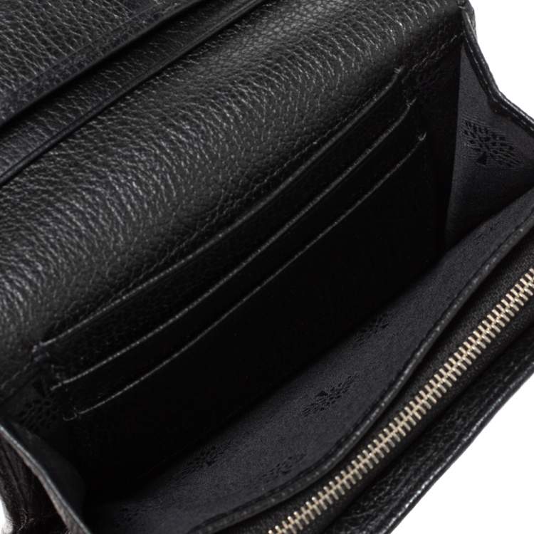 Pre Owned Mulberry Black Leather Compact Wallet