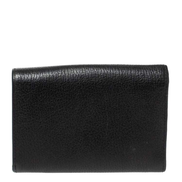 Pre Owned Mulberry Black Leather Compact Wallet