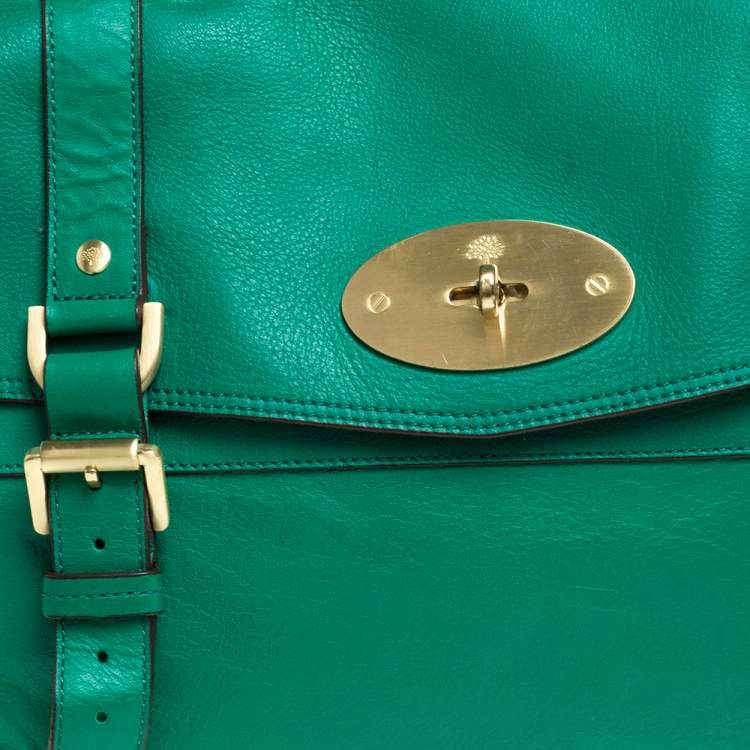 مملوكة مسبقًا Mulberry Green Leather Oversized Alexa Satchel