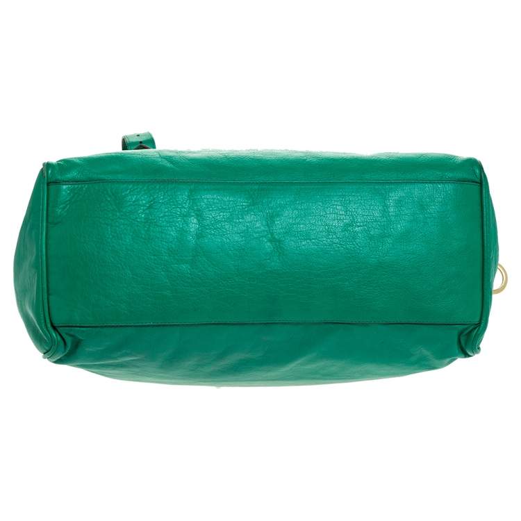 مملوكة مسبقًا Mulberry Green Leather Oversized Alexa Satchel