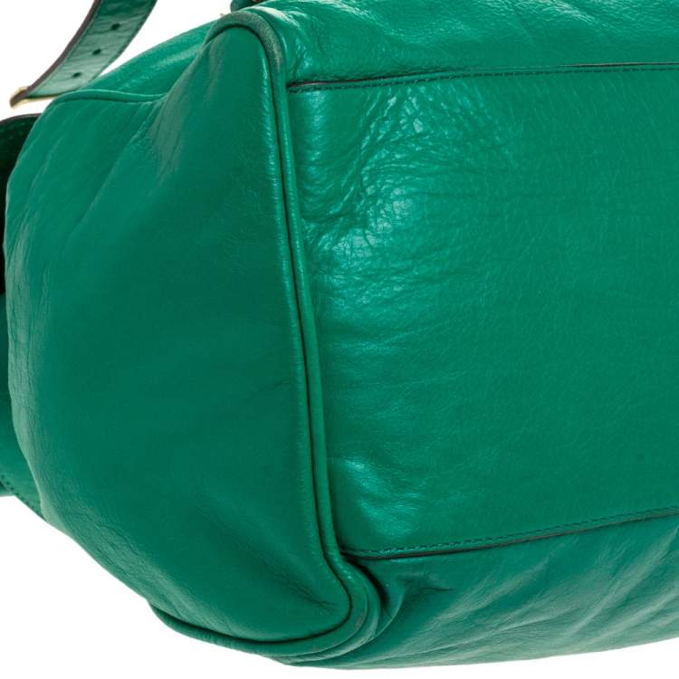مملوكة مسبقًا Mulberry Green Leather Oversized Alexa Satchel