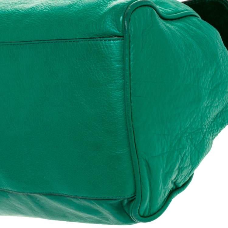 مملوكة مسبقًا Mulberry Green Leather Oversized Alexa Satchel