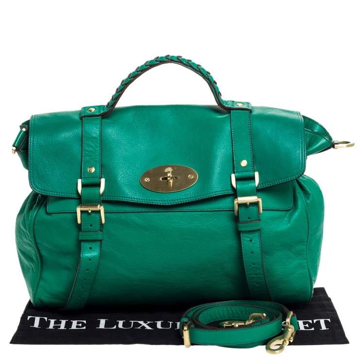 مملوكة مسبقًا Mulberry Green Leather Oversized Alexa Satchel