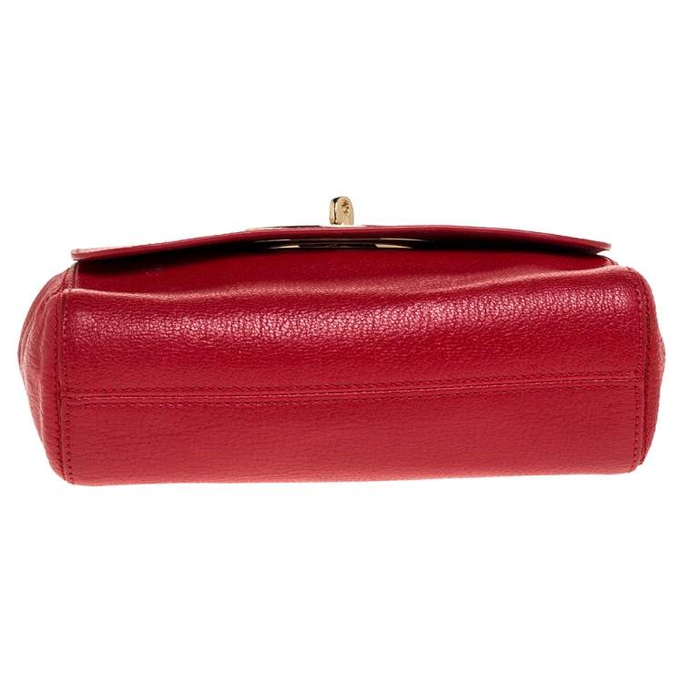 Pre Owned Mulberry Red Leather Lily Shoulder Bag