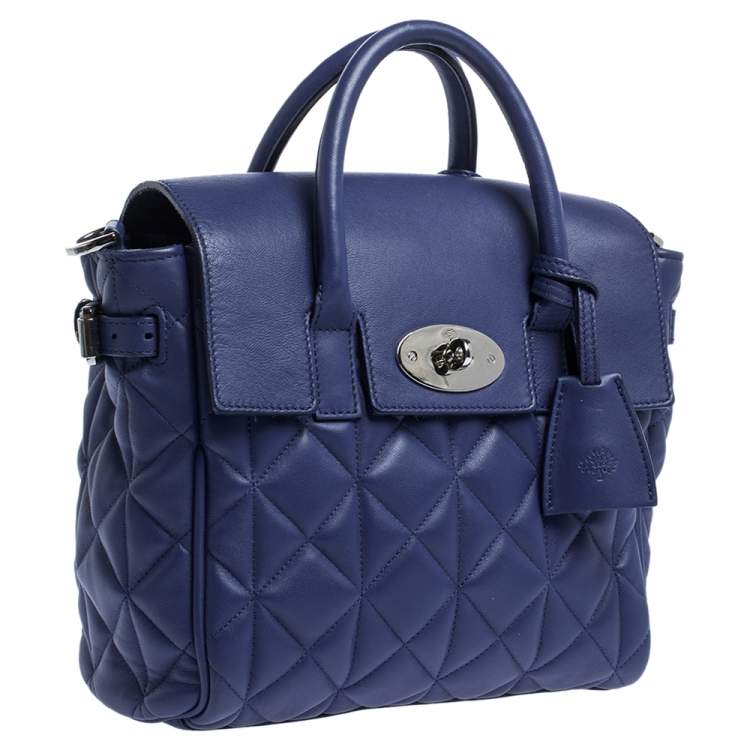 Pre Owned Mulberry Blue Quilted Leather Mini Cara Delevingne Backpack