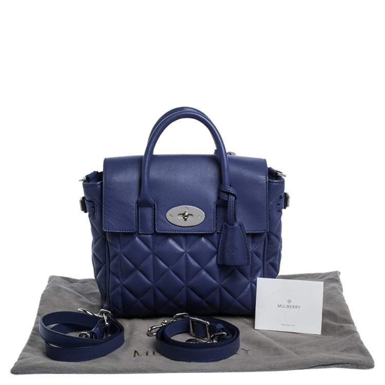 Pre Owned Mulberry Blue Quilted Leather Mini Cara Delevingne Backpack