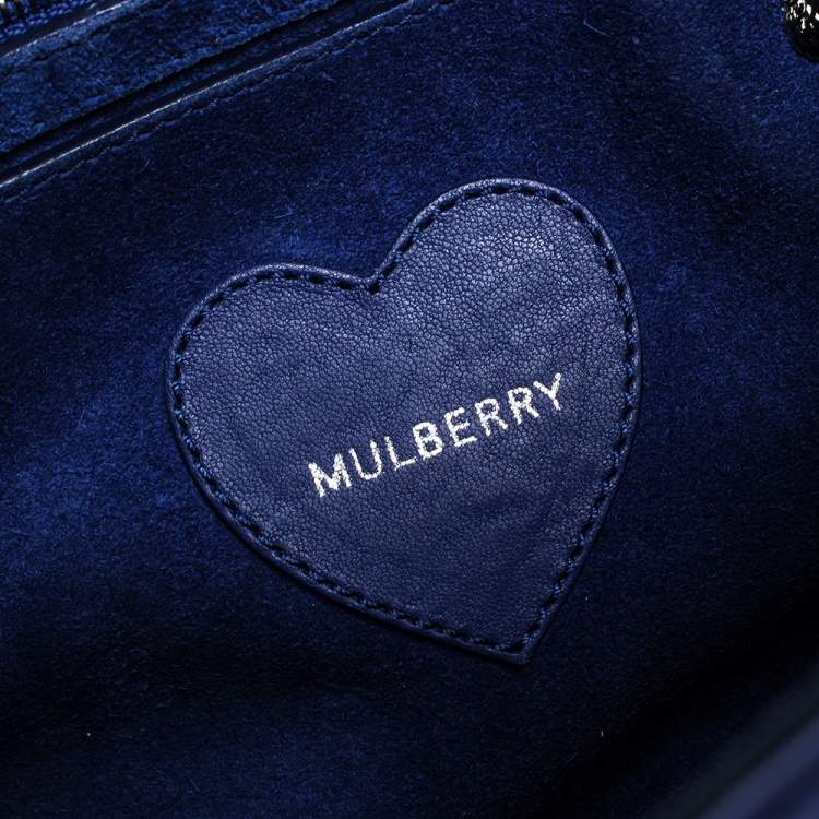 Pre Owned Mulberry Blue Quilted Leather Mini Cara Delevingne Backpack