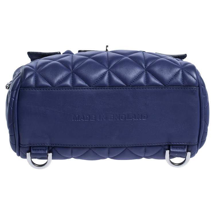 Pre Owned Mulberry Blue Quilted Leather Mini Cara Delevingne Backpack