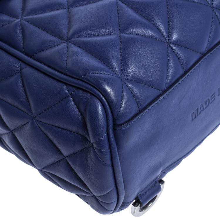 Pre Owned Mulberry Blue Quilted Leather Mini Cara Delevingne Backpack