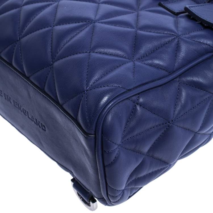 Pre Owned Mulberry Blue Quilted Leather Mini Cara Delevingne Backpack