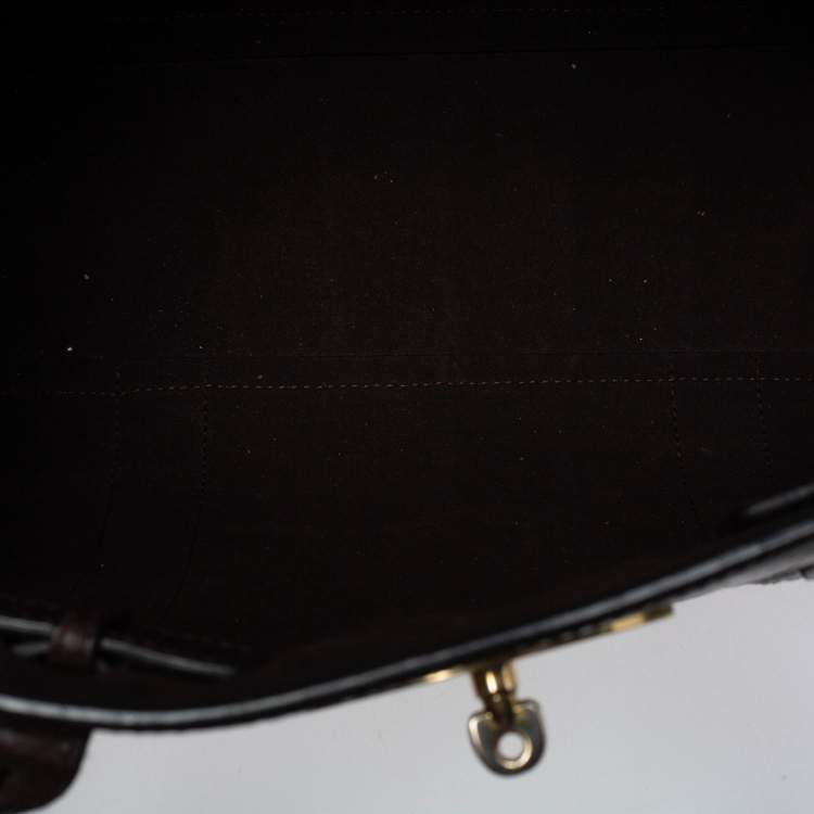 مملوكة مسبقًا Mulberry Dark Brown Croc Embossed Leather Bayswater Satchel