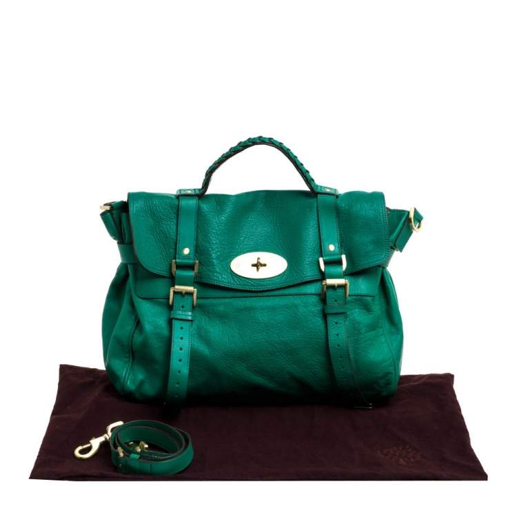 مملوكة مسبقًا Mulberry Green Leather Oversized Alexa Satchel