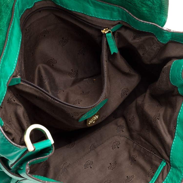 مملوكة مسبقًا Mulberry Green Leather Oversized Alexa Satchel