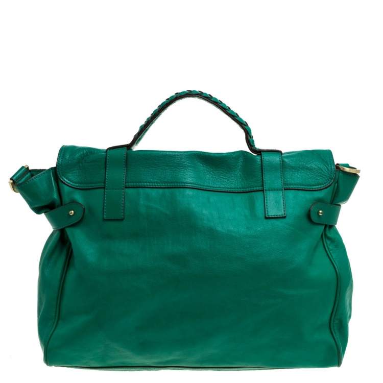 مملوكة مسبقًا Mulberry Green Leather Oversized Alexa Satchel
