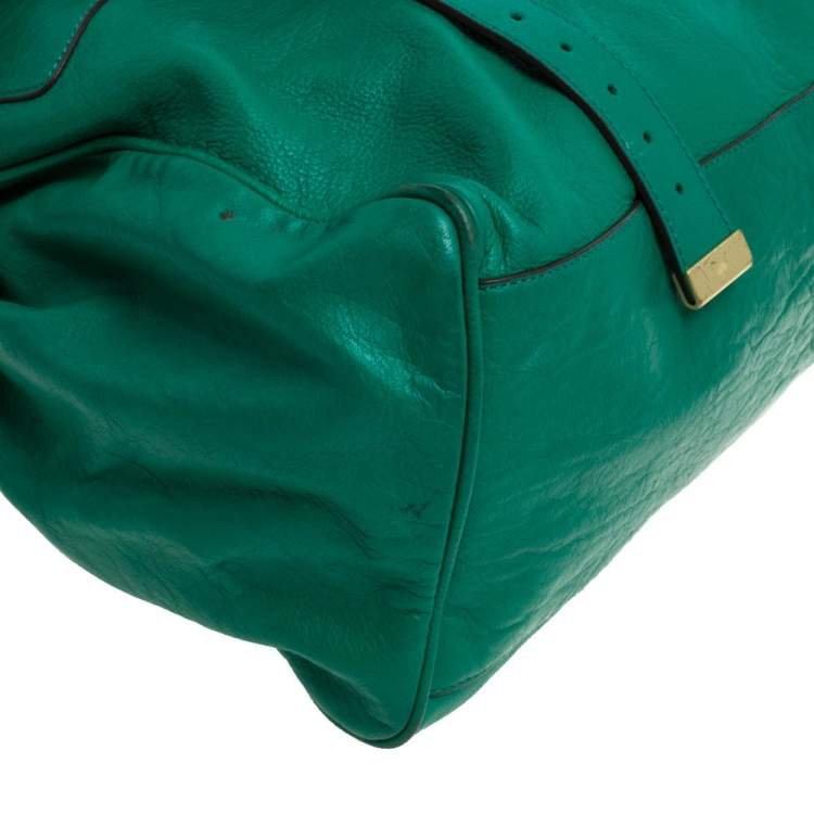 مملوكة مسبقًا Mulberry Green Leather Oversized Alexa Satchel