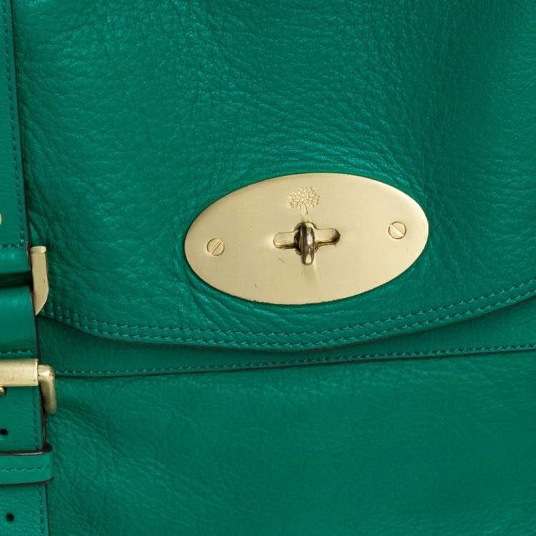 مملوكة مسبقًا Mulberry Green Leather Oversized Alexa Satchel