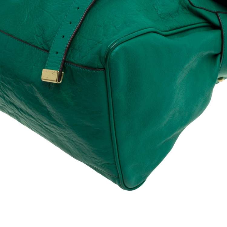 مملوكة مسبقًا Mulberry Green Leather Oversized Alexa Satchel