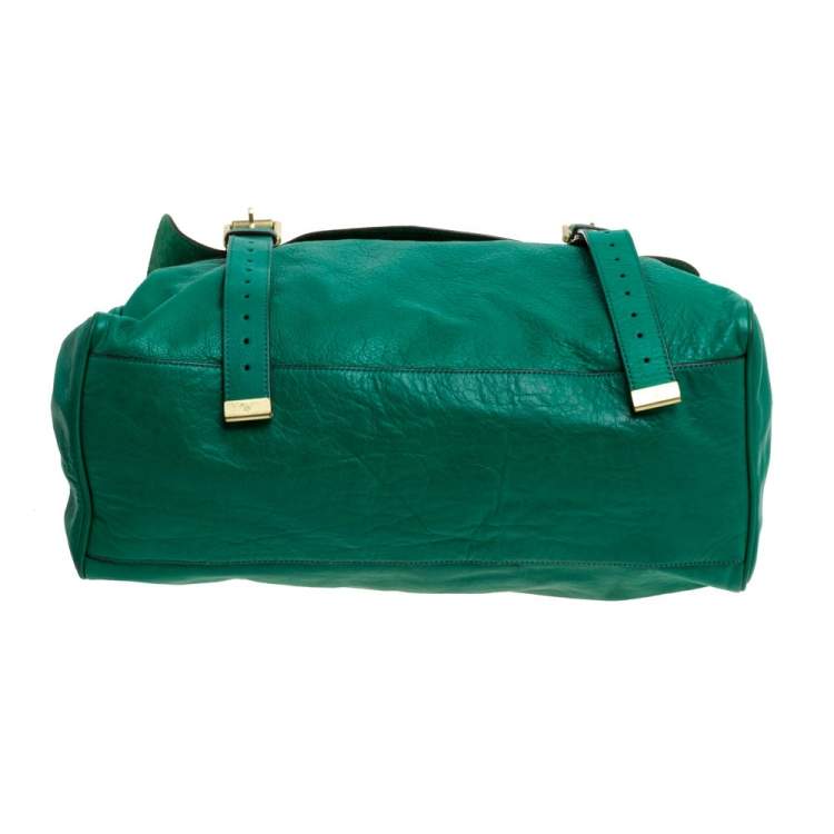 مملوكة مسبقًا Mulberry Green Leather Oversized Alexa Satchel