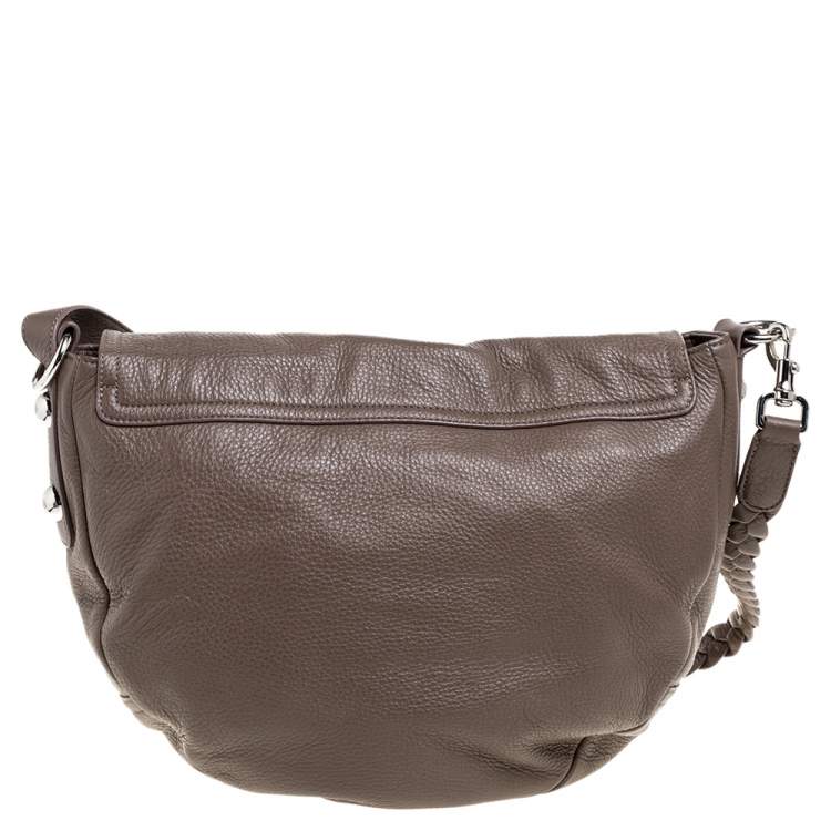 Pre Owned Mulberry Dark Beige Leather Daria Shoulder Bag