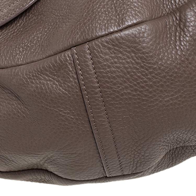 Pre Owned Mulberry Dark Beige Leather Daria Shoulder Bag
